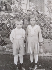 Little Jaroslava with her brother