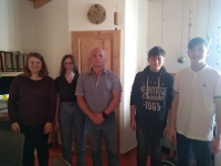 Lumír Němec with pupils from the Stories of Our Neighbours project