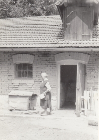 Native home in Věžky, mother 