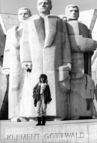 Bratislava 1989, in front of the monument of Klement Gottwald