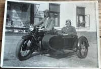 Alois Pohlreich before his drugstore in the Czech Republic in 1933