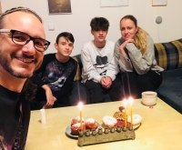 Jakub Szántó with his family, 2021