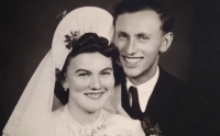 Wedding portrait of parents, late 1930s.