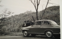 On a trip, Zborovský hrad, 60s.