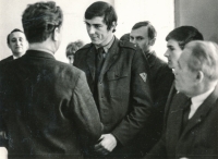 Kamil Brabenec during the awarding of the best athletes of the East Bohemian Region during his military service, where he played for RH Pardubice (1970 - 1972)