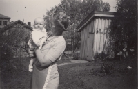 Vladimír, brother of Jan Bures, in Norway with Mrs. Olsen in 1948