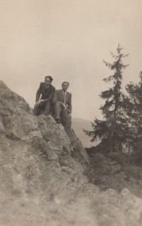 Jan Bureš's dad, Jan Bureš Sr., with his friend on a trip to Krkavec