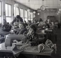 production of cloth slippers in the Rajčanka folk cooperative