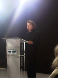 27.1.2011 in Auschwitz, Eva speaks at the commemoration ceremony on the occasion of the liberation of the camp