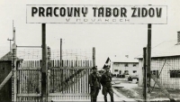 entrance gate to the labour camp for Jews in Nováky