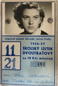 Školský lístek dvoutraťový, 1956 - 1957