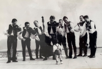 Husband Karel Kučera in Paris in 1970 as a member of the University Art Ensemble