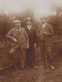 Grandfather surrounded by his teacher friends in Čábuze, circa 1914