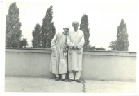 Father Ferdinand convalescing after stomach resection, early 1960s