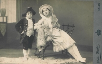 Pavel Fiala, father of the witness, with his sister Zdenka as a child