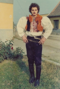 Antonín Konečný in costume at the age of 18, 1977