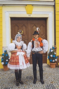 Antonín's son Jakub Konečný as a younger head miller with his younger woman Kateřina Adamová at the Anenské Feast in Veselí nad Moravou