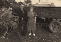 Grandfather František Diviš and grandmother Marie on the farm in Žlutice (1946)