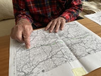 Alojz Novák with plans for the Karlovy Vary - Trenčín cycling route