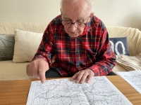 Alojz Novák with plans for the Karlovy Vary - Trenčín cycling route