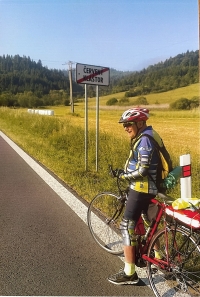 Alojz Novák as a cyclist on his expeditions