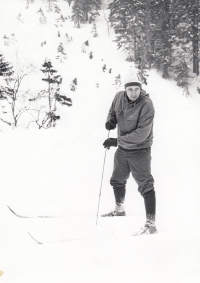 Jan Štursa on a trip in the Krkonoše Mountains