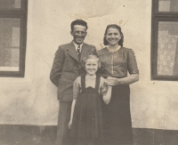 With parents Františka and Josef Matoušek
