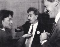 Jana Marco s Pavlem Dostálem a Filipem Šedivým na Federálním shromáždění (listopad 1992)
