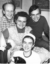 Marie with her parents and brother Ludvík