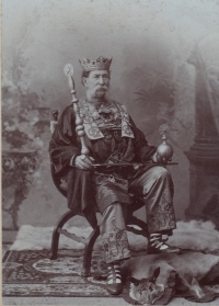 Karel Kostelecky "Mikado" as Emperor of the Mandarin Empire in 1907 - recession in Hronov