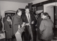 Jan Vondrouš (in the middle) with Spanish princess Cristina de Borbón y de Grecia, Český Krumlov, 1991/1992