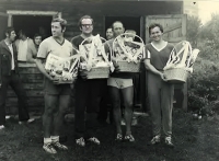 Volleyball tournament TOTEX, 14 September, 1974. Jan Horáček second on left.