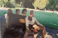 With her husband, Jeanette, her daughter, in France