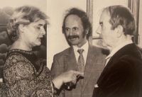 Antonín Vojtek (uprostřed) s přáteli Vlastou Fialovou a Zdeňkem Kampfem