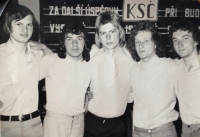 Witness (second from the left) with classmates at the school in Lipník nad Bečvou, 1977