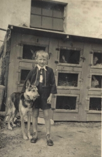 Milan Fajman as a boy on the family farm