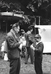 With my father at the pilgrimage in Anenská Studánka, 1967