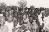 Václav Chabr after handing over a donation to a football club in Gambia