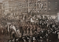 Sokol parade in Manhattan, USA, probably on the occasion of T. G. Masaryk's visit in 1918