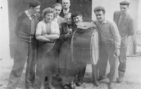 Mardi Gras in Loděnice, Jaroslav Losert standing behind a drum without a headdress, late 1950s