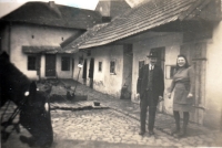 Mother Žofie, née Plachá, with her father Josef Plachý, Křelov, 1941