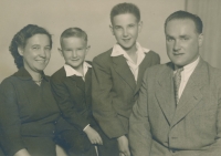 Mother Emilie, Emil, brother Stanislav and father Stanislav Pejša, ca. 1961-1962