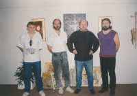 Art Association Terč, from left: L. Schwarz, Emil Pejša, Eduard Vacek, Pavel Kreml, 1996