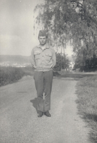 Josef Tkáč as a soldier of the reserve. service, 1970s