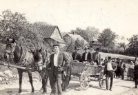 Before leaving for the military service, the conscripts were transported on wagons to Nová Moldava, Gerník, May 1970