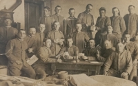 Josef Tesařík during World War I (sitting at the table on the left), undated