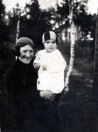 Božena Zelinková, Ludmilla's mother, and her brother Jaromír, 1934