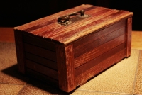 A wooden box made by grandfather, František Knapp