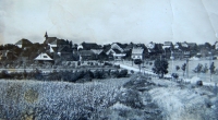 Period photo of Rudná - Hořelice, where the witness grew up