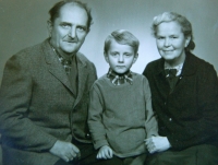 With grandparents Oldřiška and František Knapp